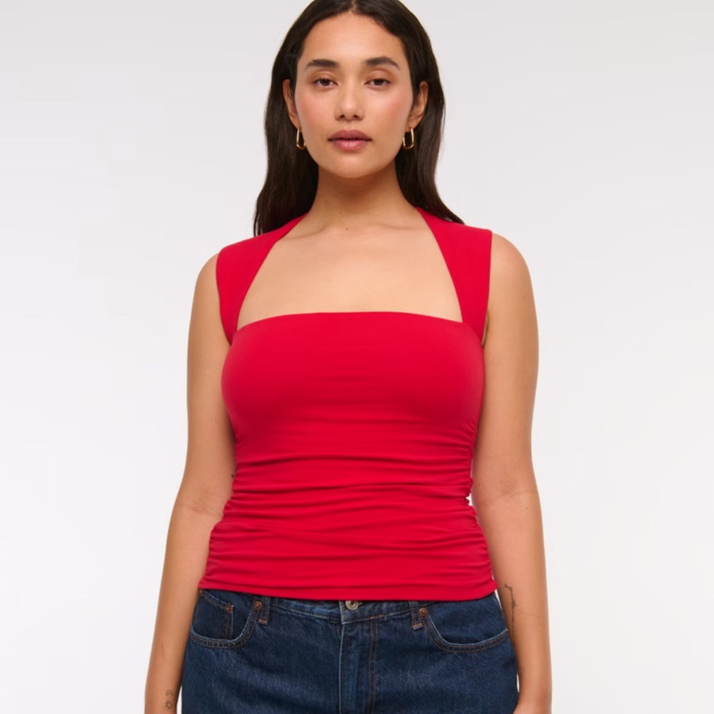 Abercrombie & Fitch Red Draped Tank Top XL